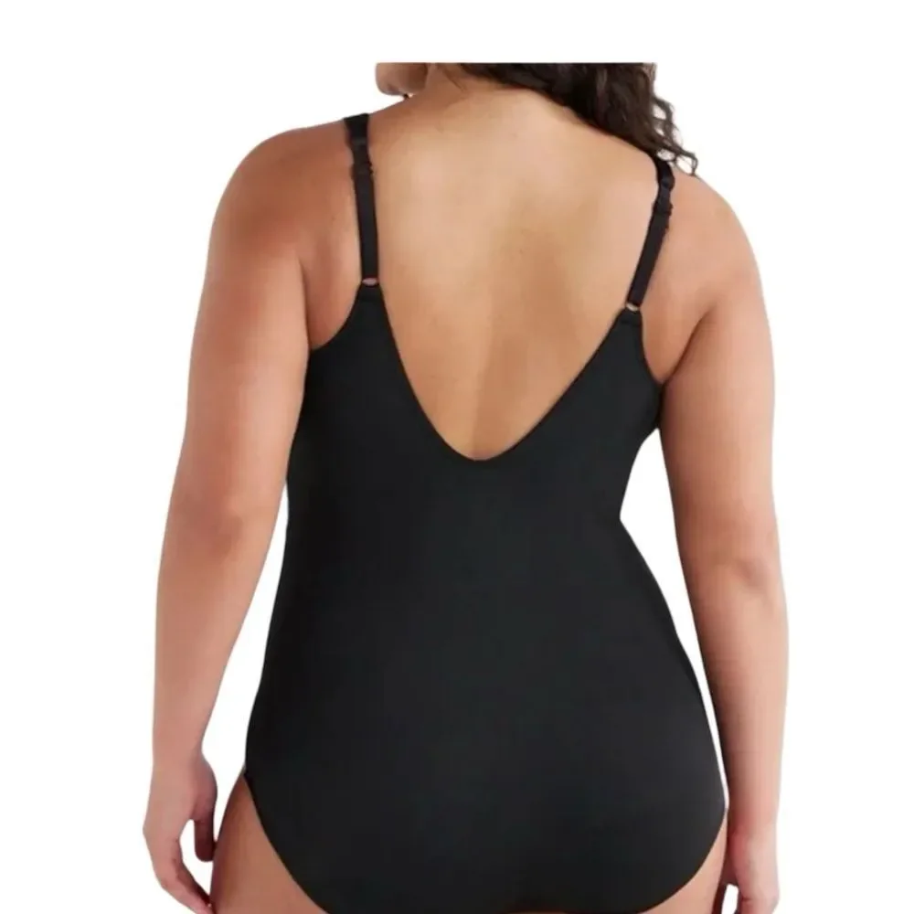 Miracle Brands Embrace Your Curves Georgia One Piece Swimsuit Size Small